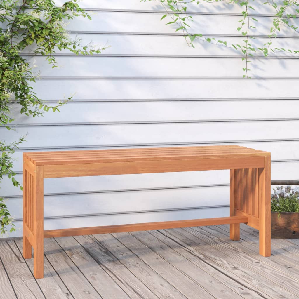 vidaXL Garden Bench 110 cm Solid Wood Eucalyptus - Brown - 110 x 35 x 45 cm