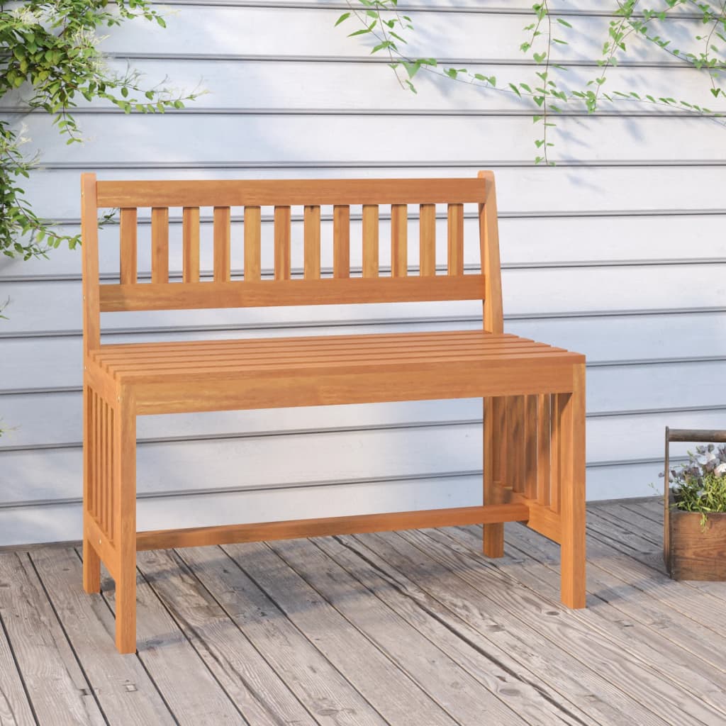 vidaXL Garden Bench 80 cm Solid Wood Eucalyptus - Brown - 80 x 45 x 77 cm