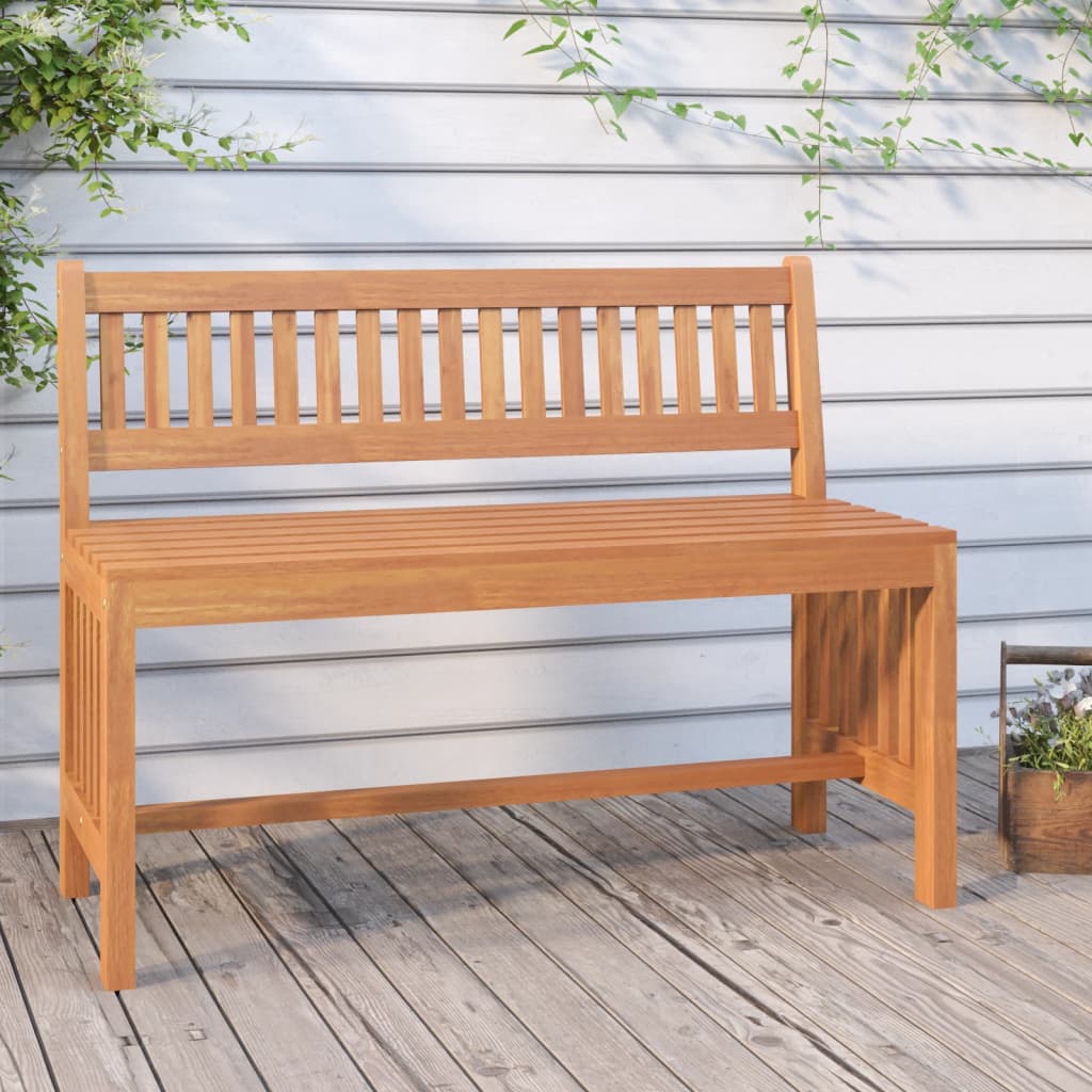vidaXL Garden Bench 110 cm Solid Wood Eucalyptus - Brown - 110 x 45 x 77 cm