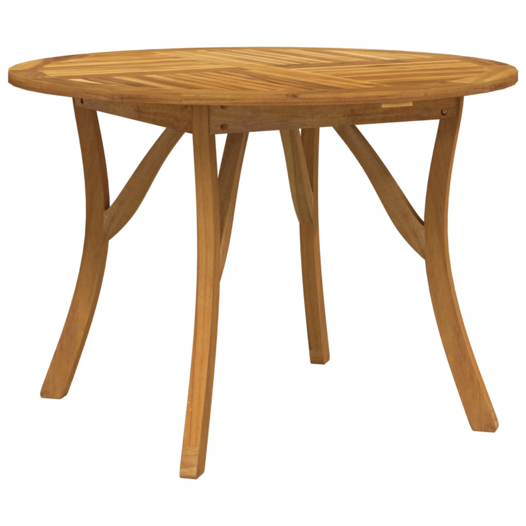 vidaXL Garden Table Ø 110 cm Solid Wood Acacia - Brown - 110 x 110 x 75 cm