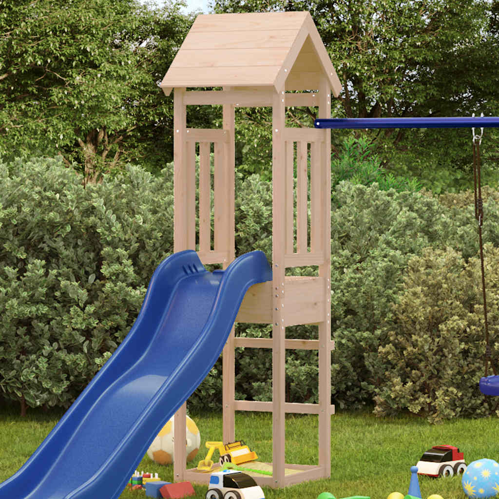 vidaXL Play Tower 52.5x46.5x206.5 cm Solid Wood Pine - Brown