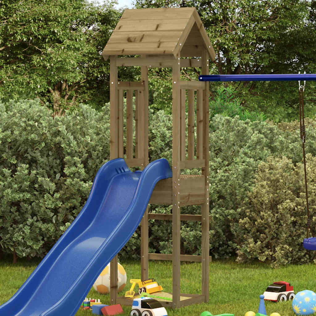 vidaXL Play Tower 52.5x46.5x206.5 cm Impregnated Wood Pine - Brown