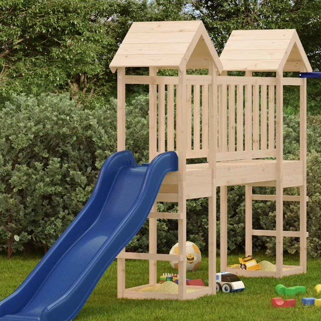 vidaXL Play Tower 53x46.5x194 cm Solid Wood Pine - Brown