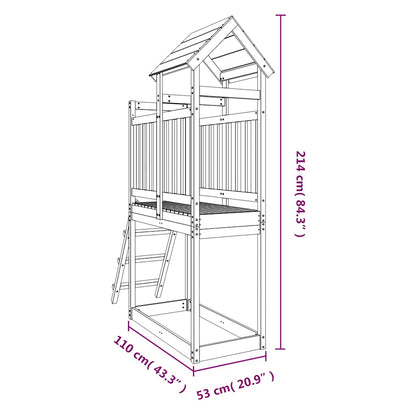 vidaXL Outdoor Playset 53x110x214 cm Solid Wood Pine - Brown