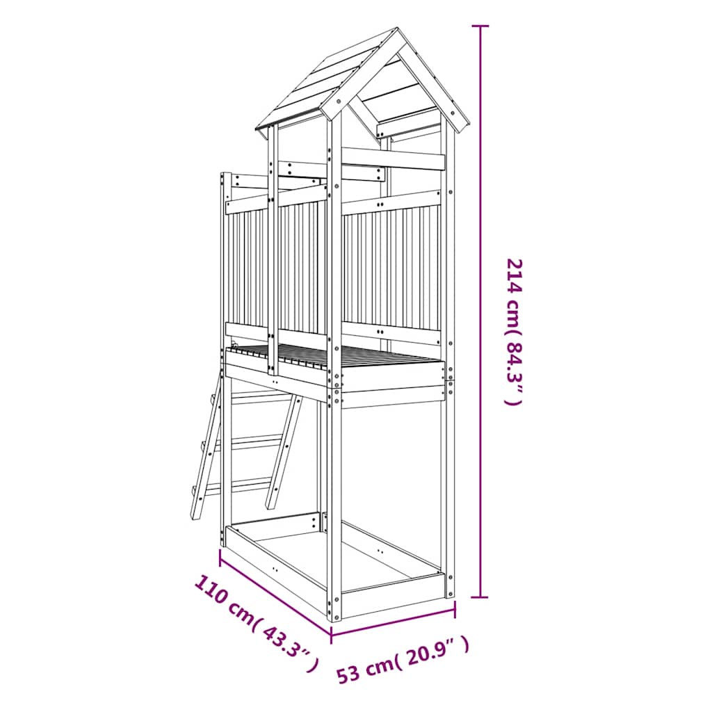vidaXL Outdoor Playset 53x110x214 cm Impregnated Wood Pine - Brown