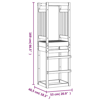 vidaXL Play Tower 53x46.5x169 cm Solid Wood Pine - Brown