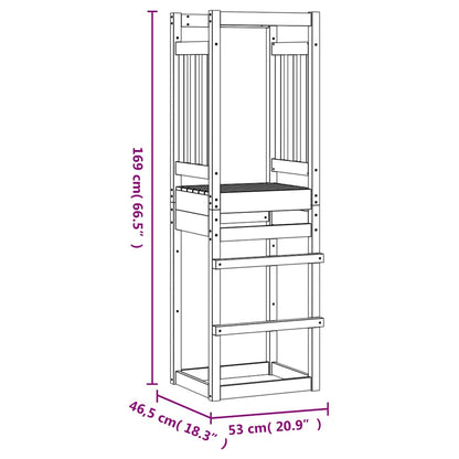 vidaXL Play Tower 53x46.5x169 cm Impregnated Wood Pine - Brown