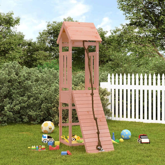 vidaXL Playhouse with Climbing Wall Solid Wood Douglas - Brown
