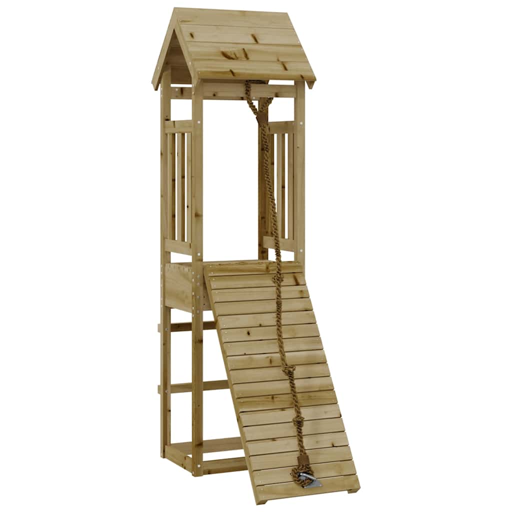 vidaXL Playhouse with Climbing Wall Impregnated Wood Pine - Brown
