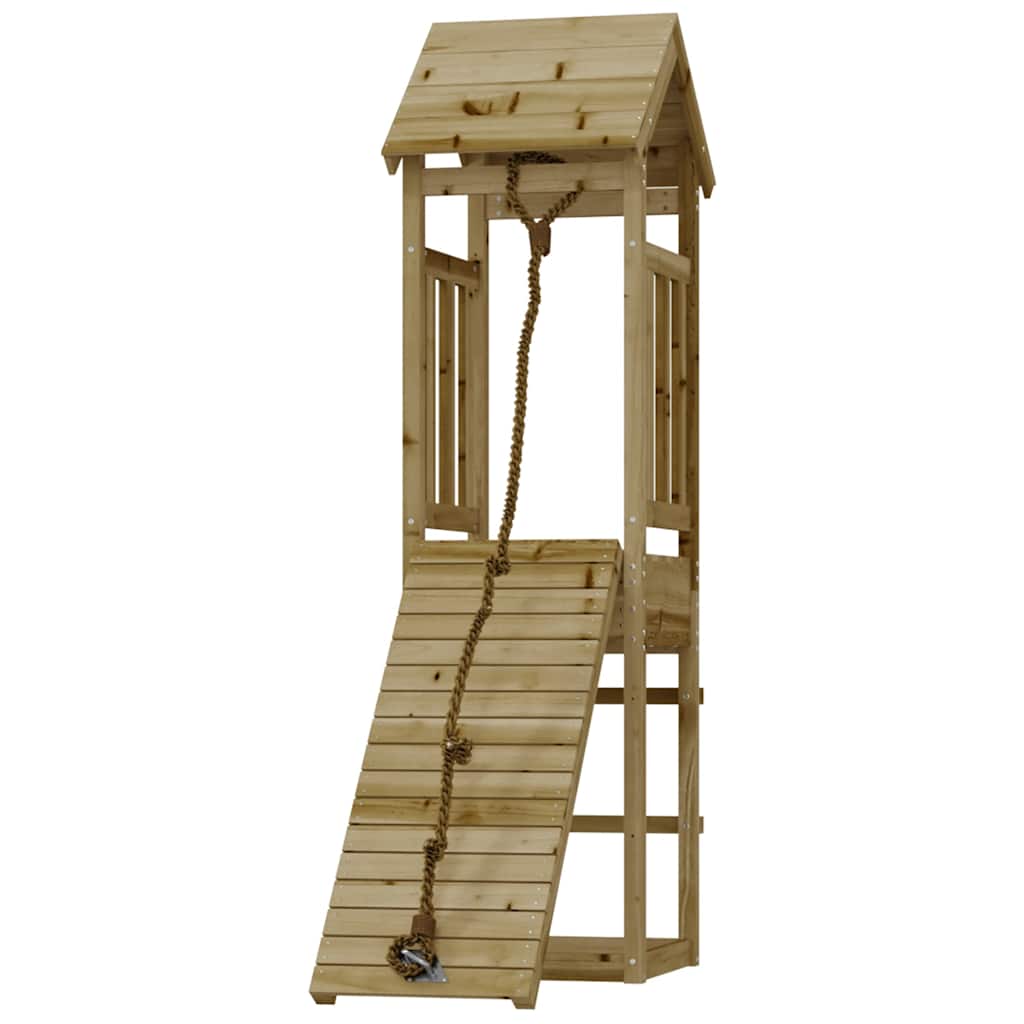 vidaXL Playhouse with Climbing Wall Impregnated Wood Pine - Brown