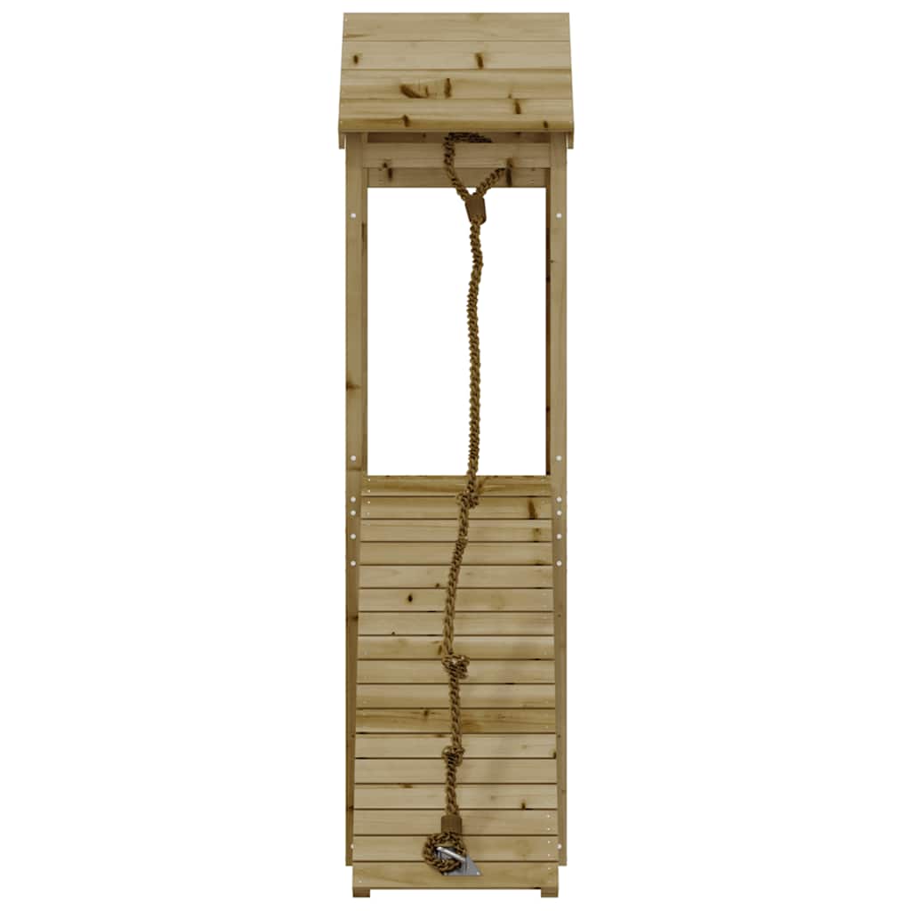 vidaXL Playhouse with Climbing Wall Impregnated Wood Pine - Brown