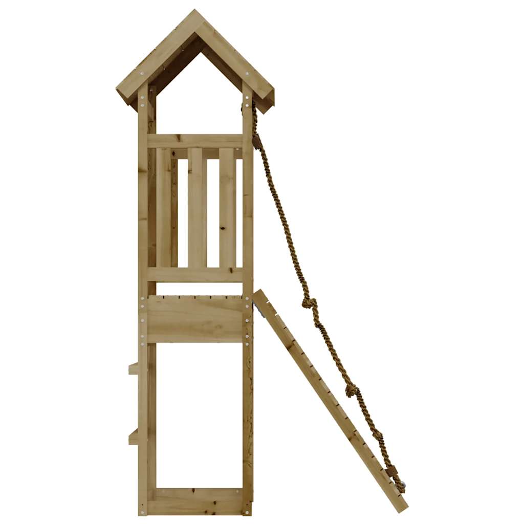 vidaXL Playhouse with Climbing Wall Impregnated Wood Pine - Brown
