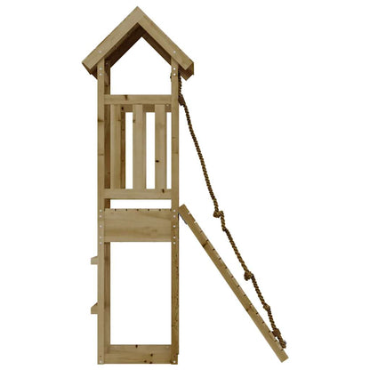 vidaXL Playhouse with Climbing Wall Impregnated Wood Pine - Brown