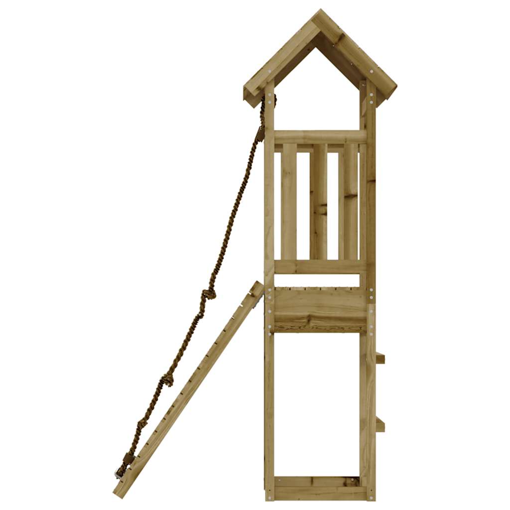 vidaXL Playhouse with Climbing Wall Impregnated Wood Pine - Brown