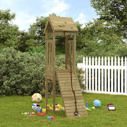 vidaXL Playhouse with Climbing Wall Impregnated Wood Pine - Brown