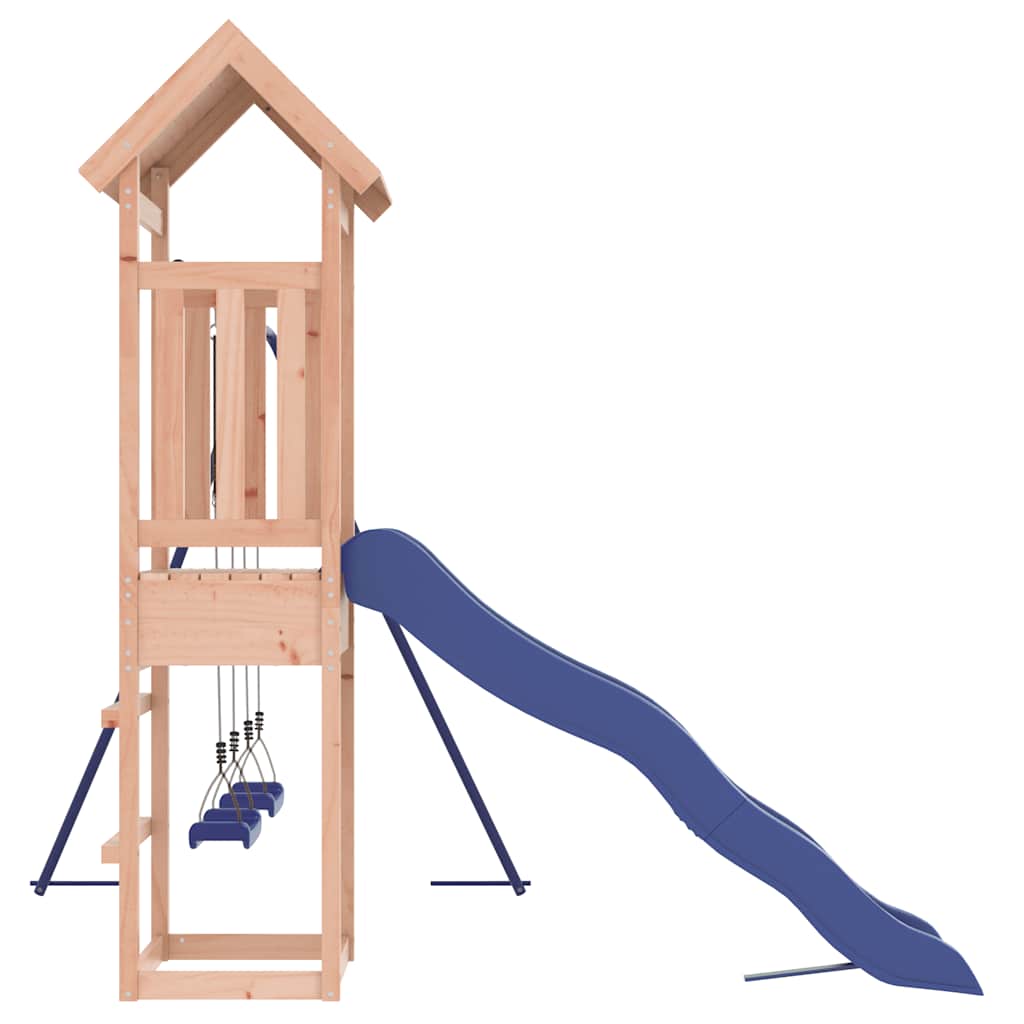vidaXL Outdoor Playset | Natural wood, Blue | Solid Douglas Fir wood | Large - Brown