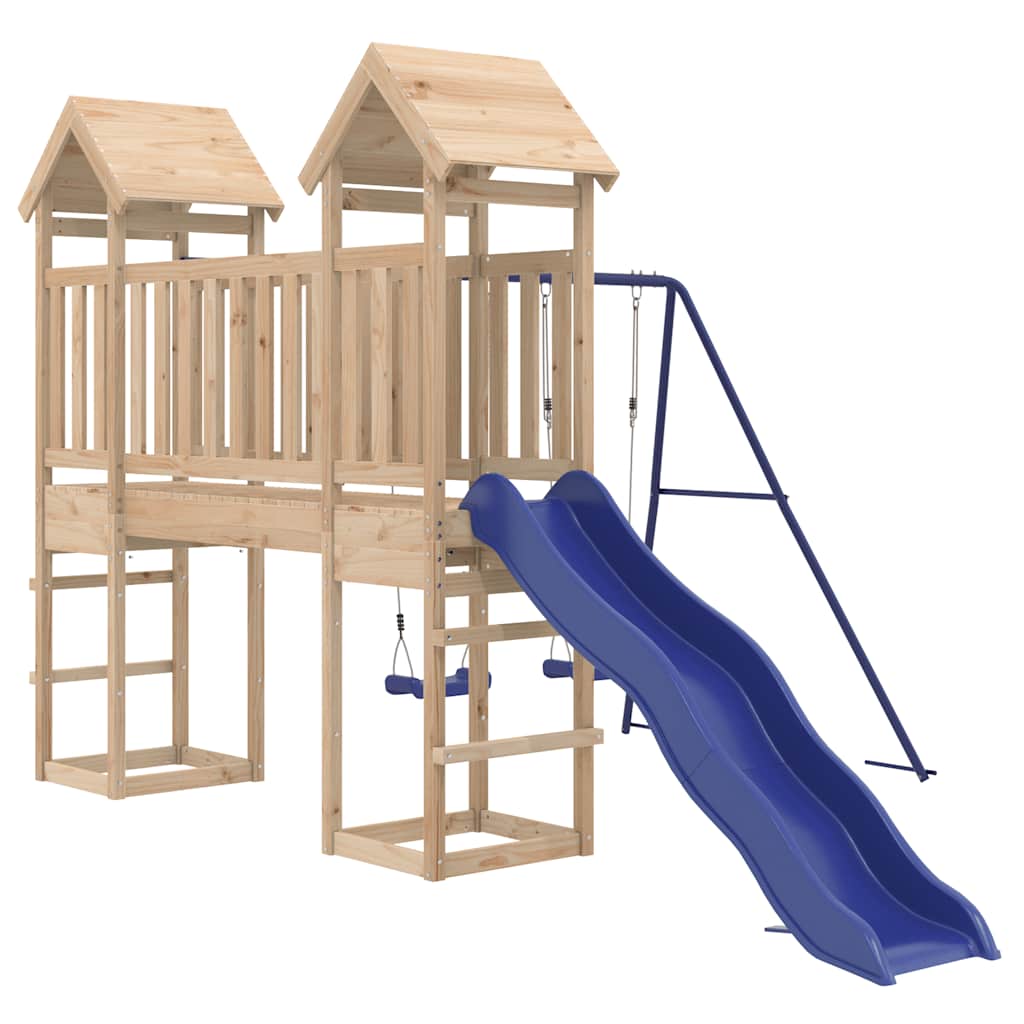 vidaXL Outdoor Playset Solid Wood Pine - Brown - 32448