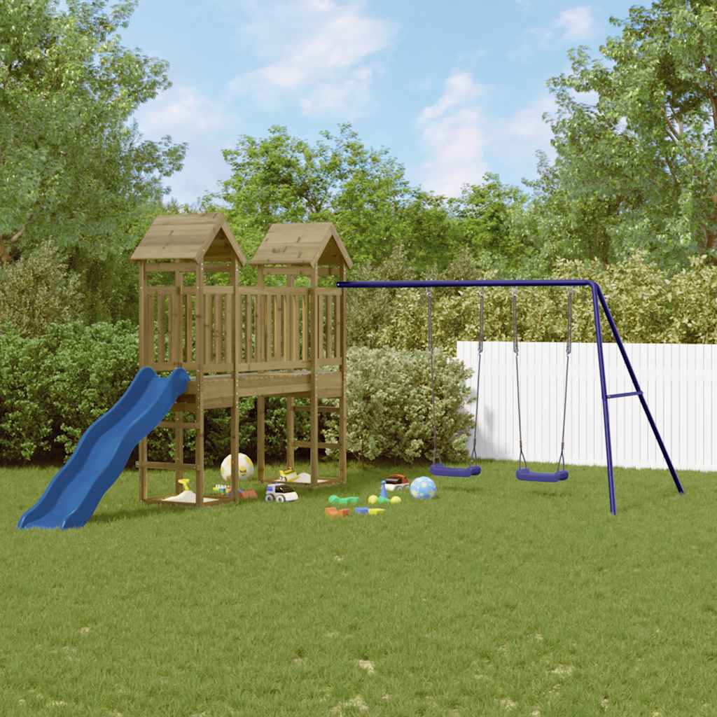 vidaXL Outdoor Playset Impregnated Wood Pine - Brown - 32474