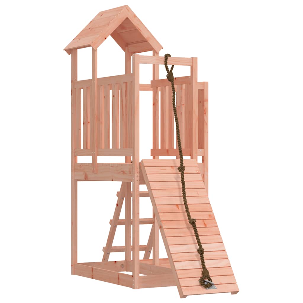 vidaXL Playhouse with Climbing Wall Solid Wood Douglas - Brown - 32482