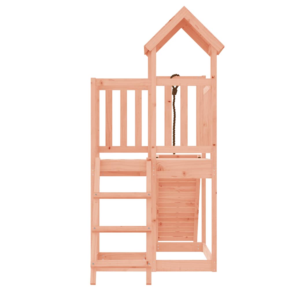 vidaXL Playhouse with Climbing Wall Solid Wood Douglas - Brown - 32482