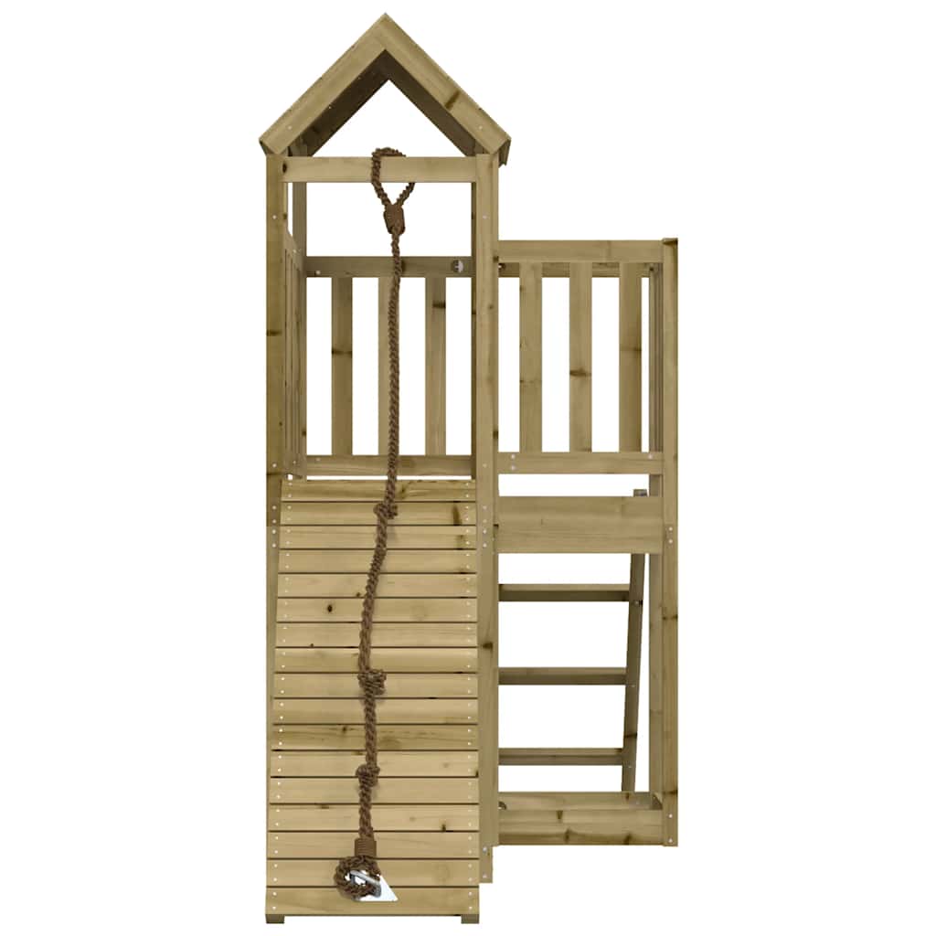 vidaXL Playhouse with Climbing Wall Impregnated Wood Pine - Brown - 32489