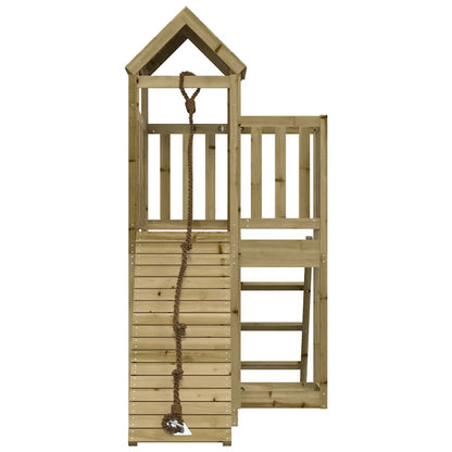 vidaXL Playhouse with Climbing Wall Impregnated Wood Pine - Brown - 32489