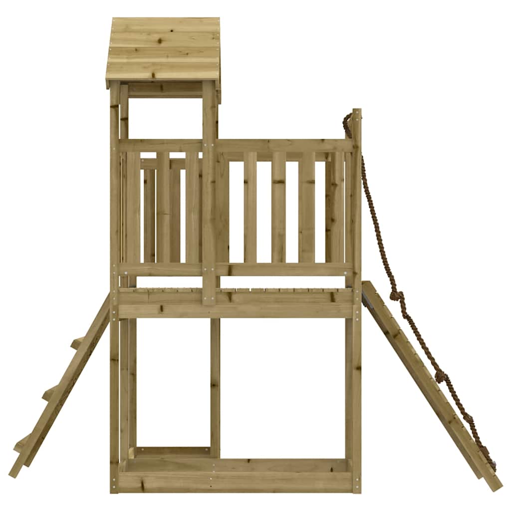vidaXL Playhouse with Climbing Wall Impregnated Wood Pine - Brown - 32489