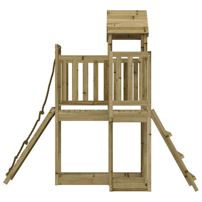 vidaXL Playhouse with Climbing Wall Impregnated Wood Pine - Brown - 32489
