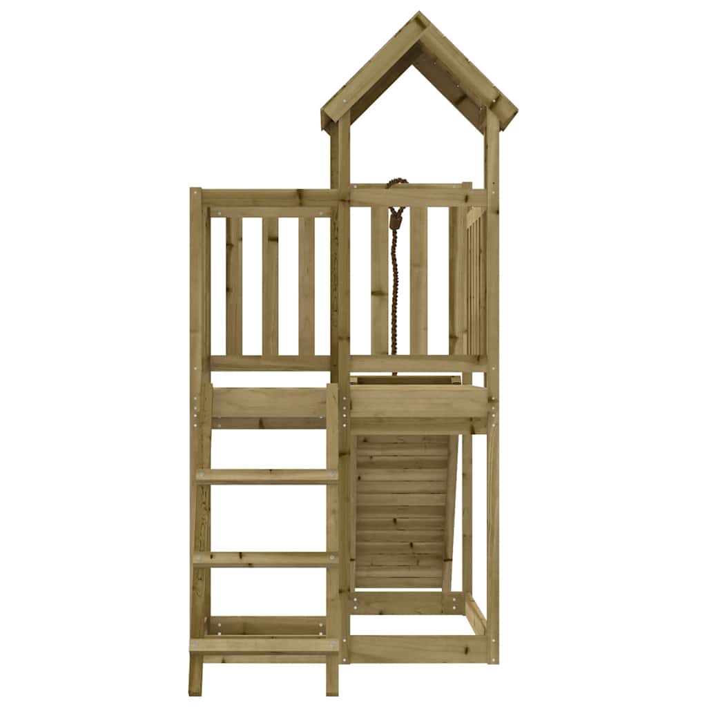 vidaXL Playhouse with Climbing Wall Impregnated Wood Pine - Brown - 32489
