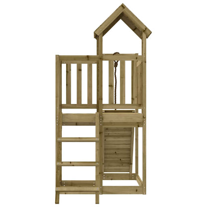 vidaXL Playhouse with Climbing Wall Impregnated Wood Pine - Brown - 32489