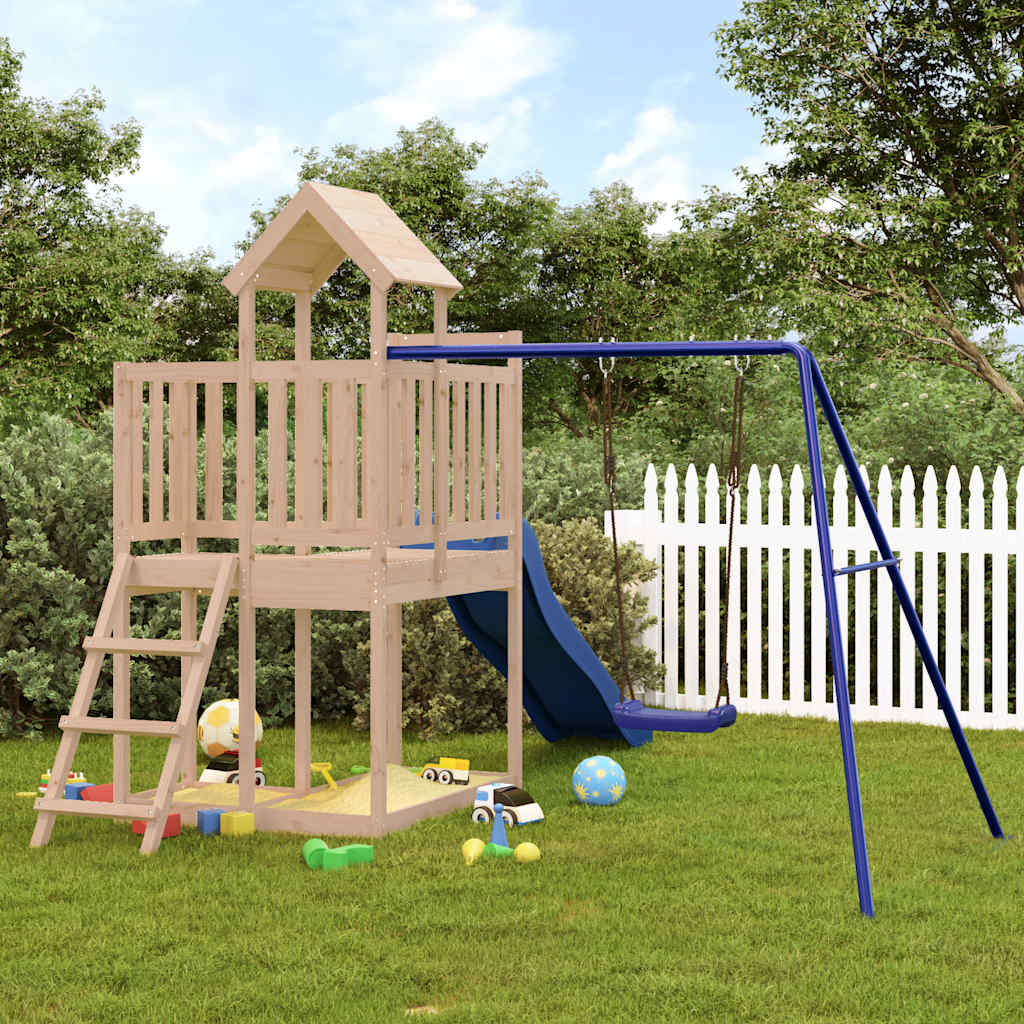 vidaXL Outdoor Playset Solid Wood Pine - Brown - 32515