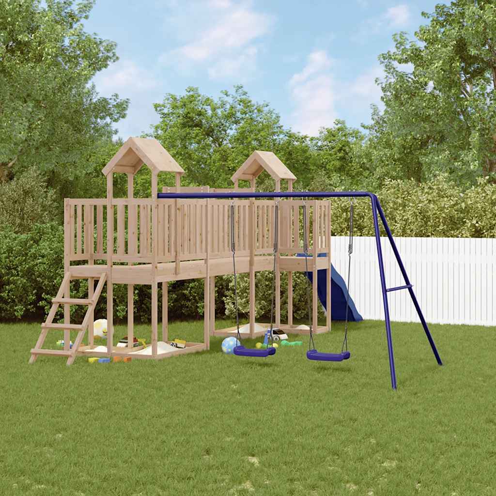vidaXL Outdoor Playset Solid Wood Pine - Brown - 32553