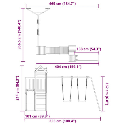 vidaXL Outdoor Playset Impregnated Wood Pine - Brown - 32562