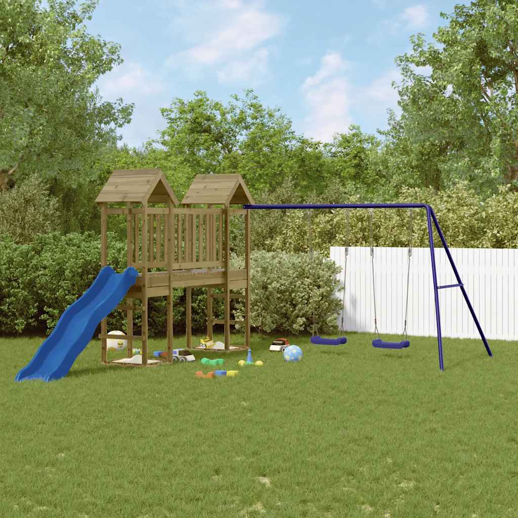 vidaXL Outdoor Playset Impregnated Wood Pine - Brown - 32618