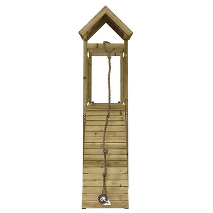 vidaXL Playhouse with Climbing Wall Impregnated Wood Pine - Brown - 32628