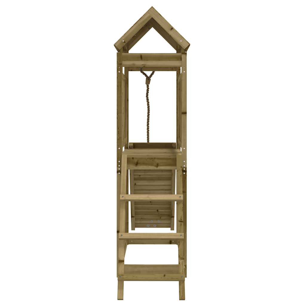vidaXL Playhouse with Climbing Wall Impregnated Wood Pine - Brown - 32628