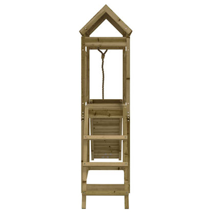 vidaXL Playhouse with Climbing Wall Impregnated Wood Pine - Brown - 32628