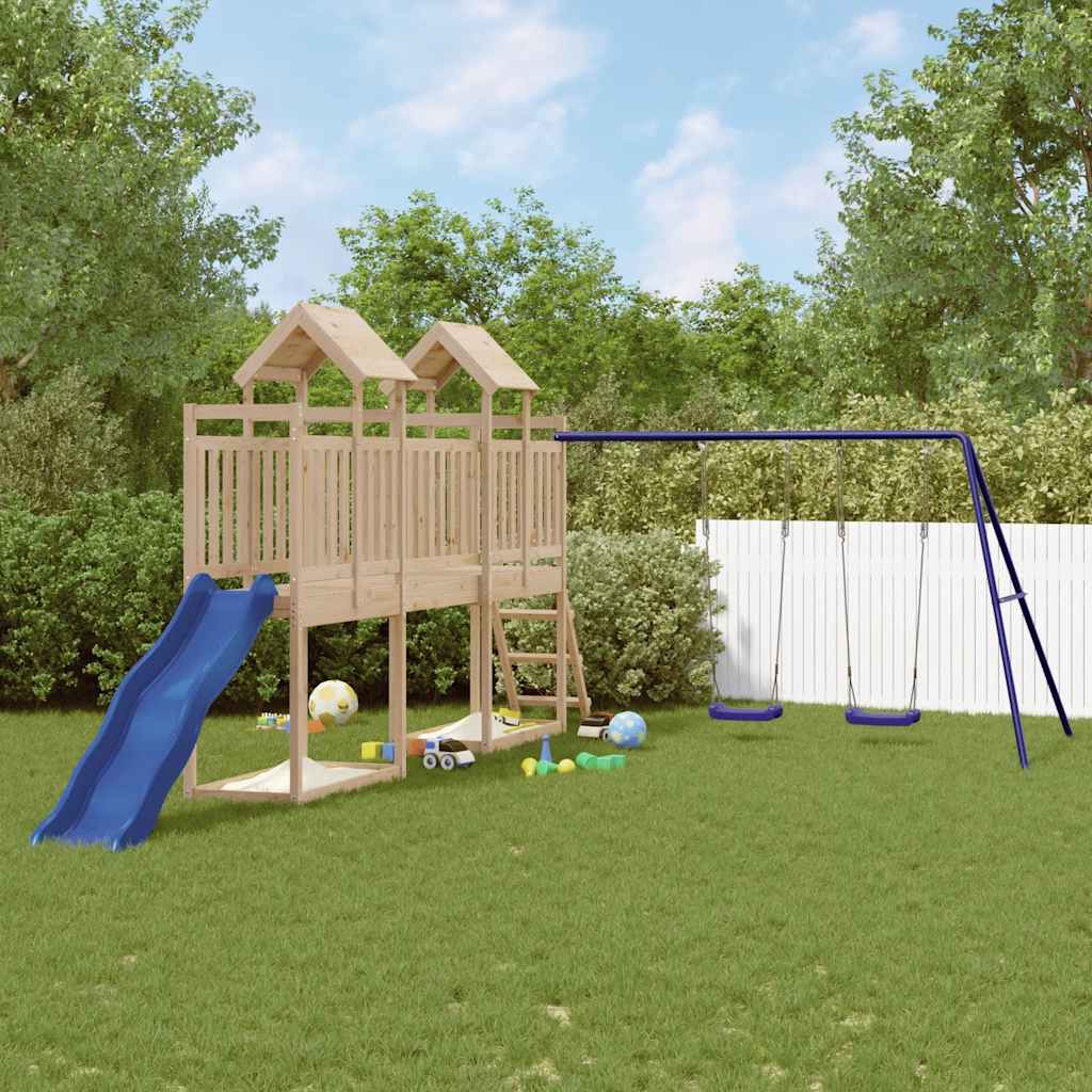 vidaXL Outdoor Playset Solid Wood Pine - Brown - 32660