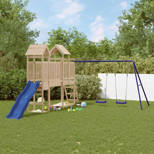 vidaXL Outdoor Playset Solid Wood Pine - Brown - 32666