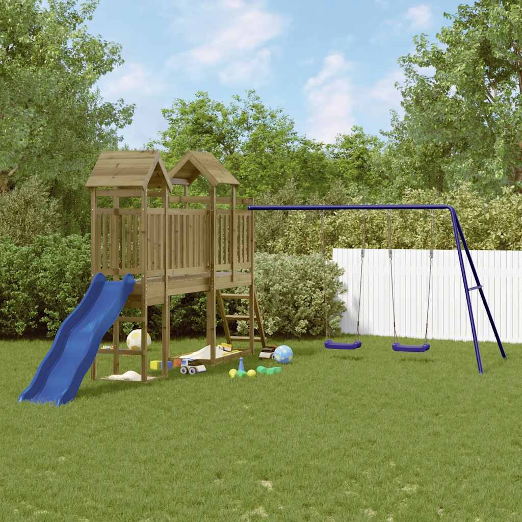 vidaXL Outdoor Playset Impregnated Wood Pine - Brown - 32671