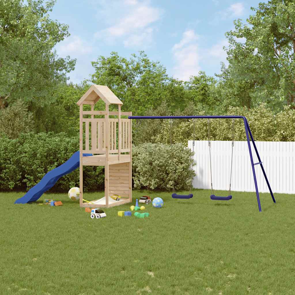 vidaXL Outdoor Playset Solid Wood Pine - Brown - 32733