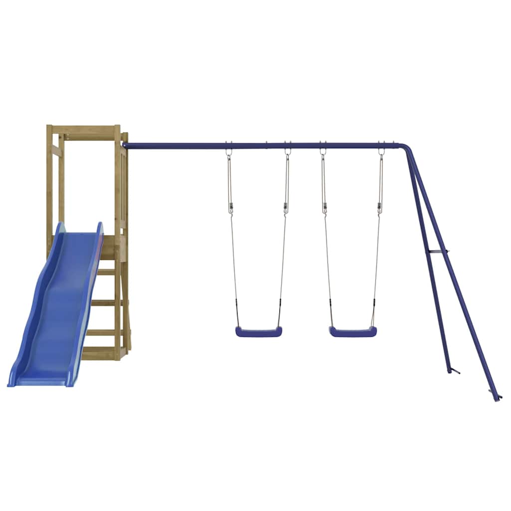 vidaXL Outdoor Playset | Brown | Solid pine wood, Polypropylene | Large