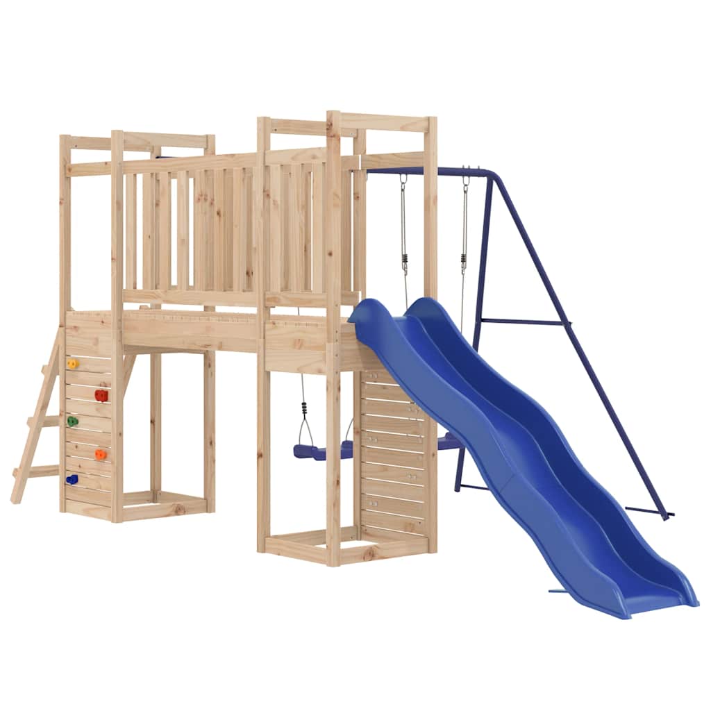 vidaXL Outdoor Playset | Natural wood | Solid pine wood | Large | Playground Set - Brown