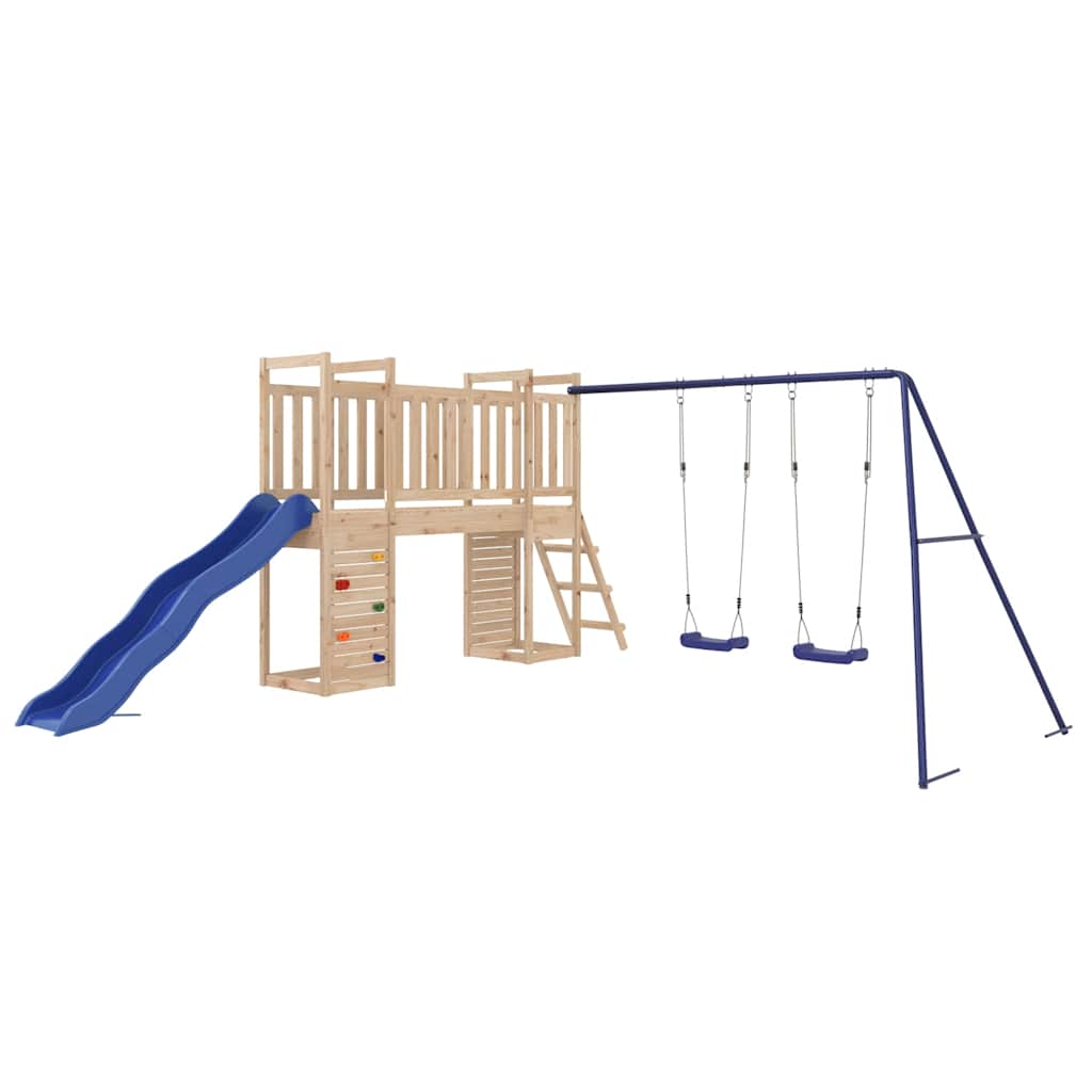 vidaXL Outdoor Playset | Natural wood | Solid pine wood | Large | Playground Set - Brown