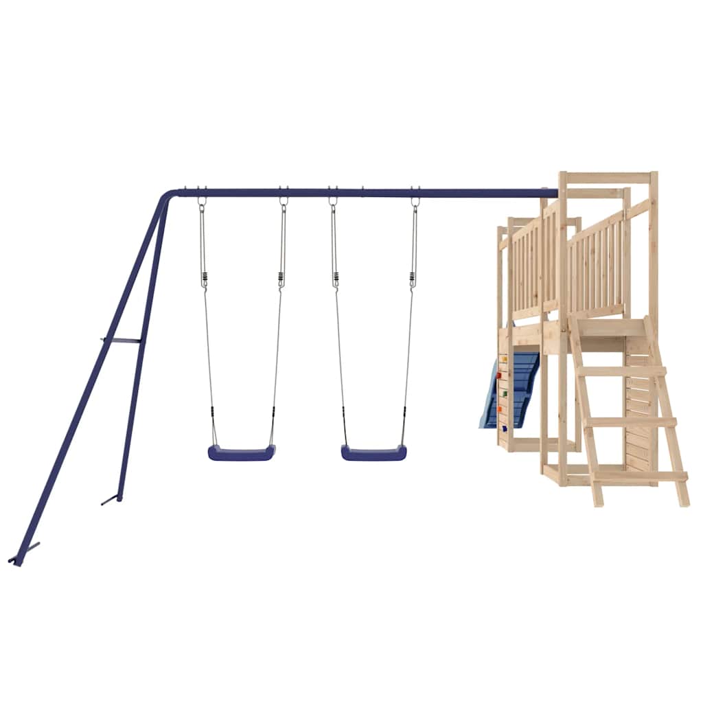 vidaXL Outdoor Playset | Natural wood | Solid pine wood | Large | Playground Set - Brown