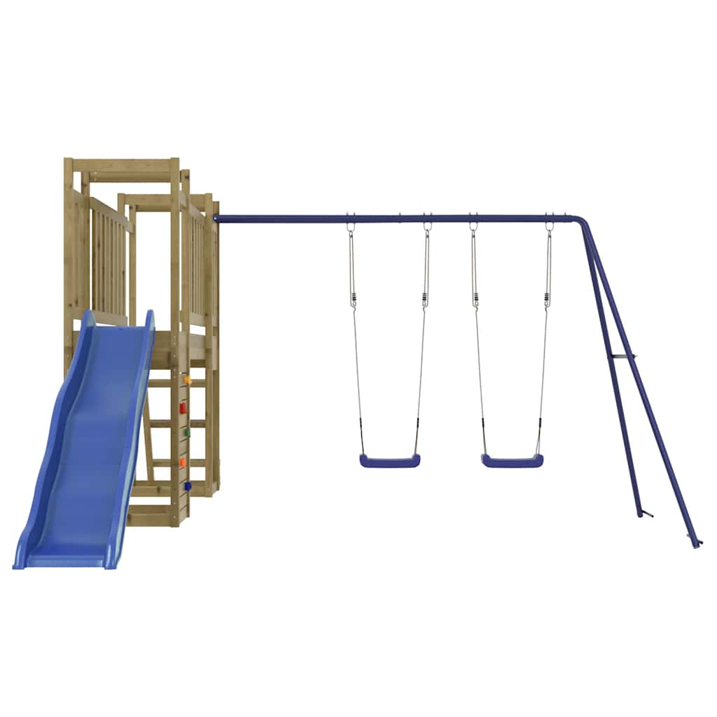 vidaXL Outdoor Playset | Pinewood | Vacuum pressure treated | Large | Durable - Brown