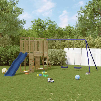 vidaXL Outdoor Playset | Pinewood | Vacuum pressure treated | Large | Durable - Brown