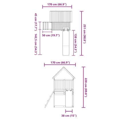 vidaXL Outdoor Playset Impregnated Wood Pine - Brown - 32866