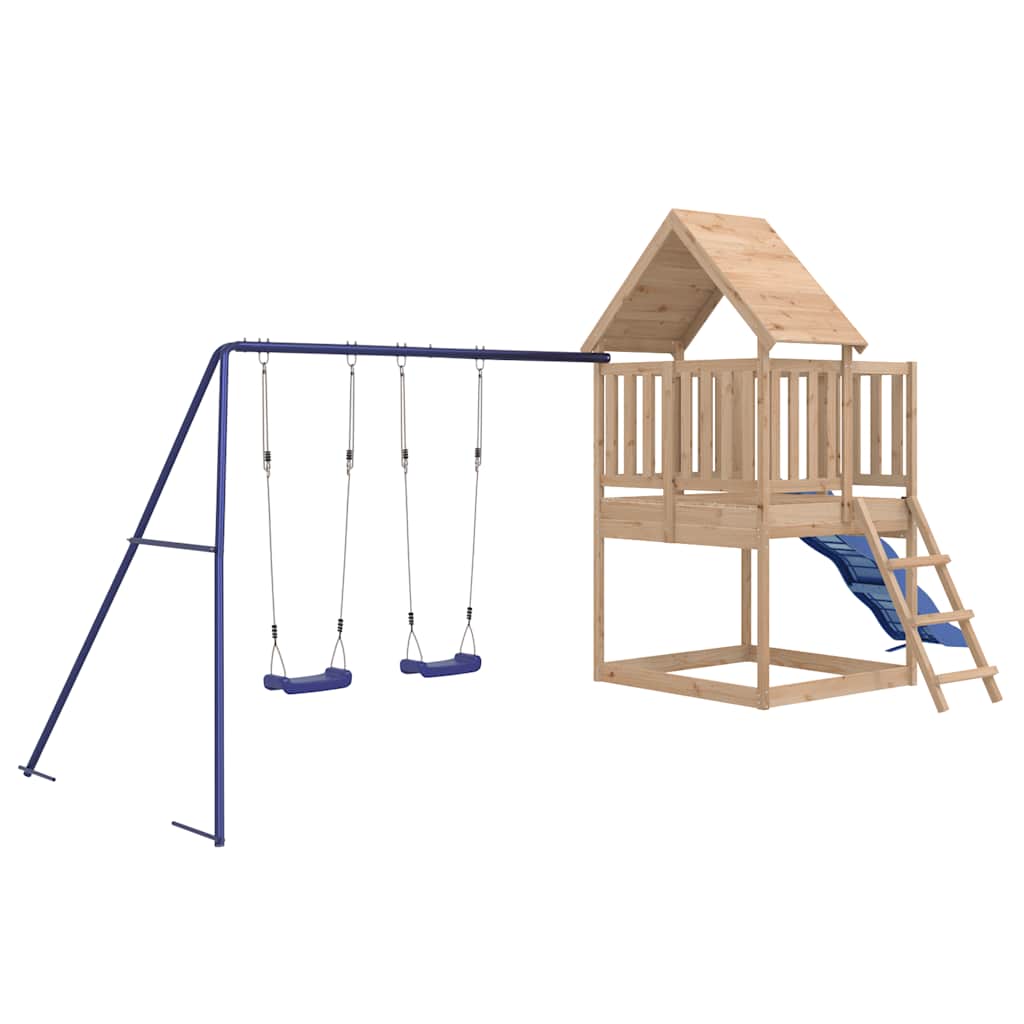 vidaXL Outdoor Playset Solid Wood Pine - Brown - 32908