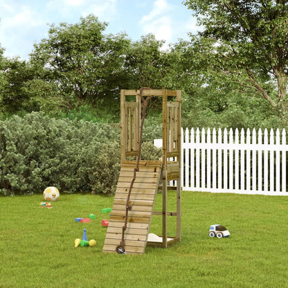 vidaXL Playhouse with Climbing Wall Impregnated Wood Pine - Brown - 32927